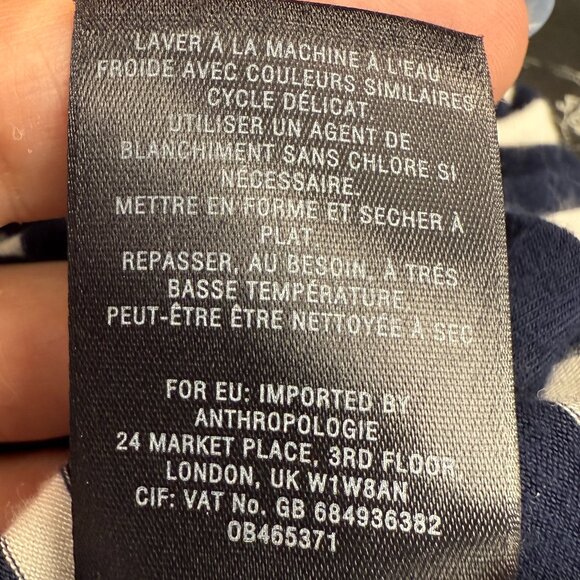 EUC Women's ANTHROPOLOGIE Maeve Striped Turtleneck Dress Navy/White‎ | Size XS - Picture 8 of 8